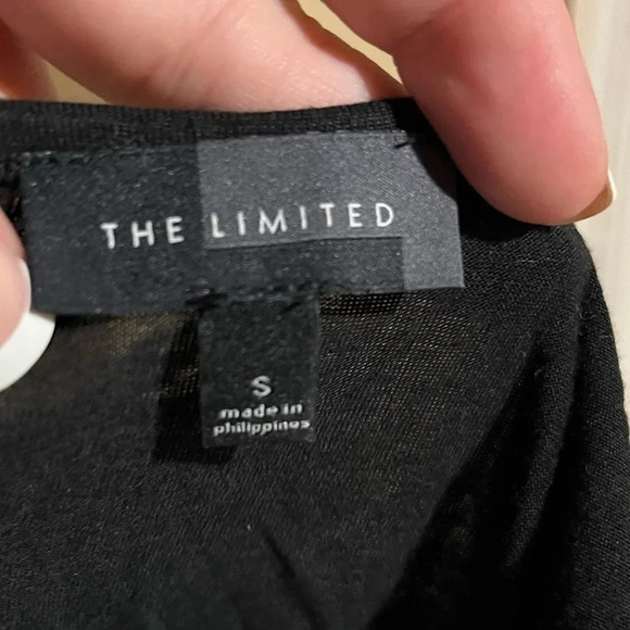 The Limited black sheer overlay cutout velvet tank -small - Picture 5 of 6